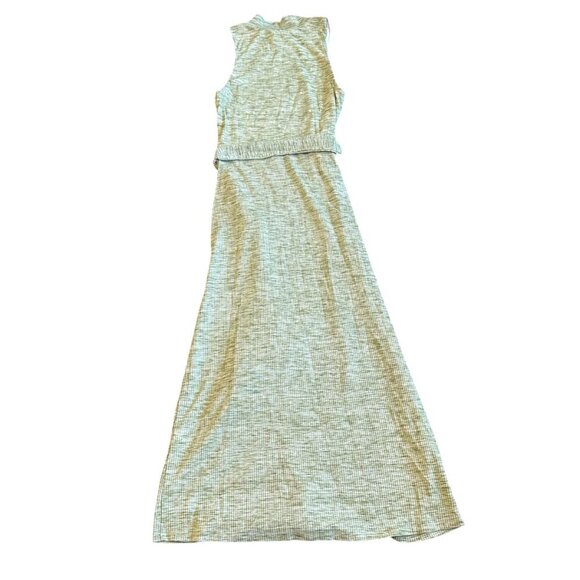 Song of Style Berna Midi Dress Ribbed Stretch Green Marled w/ Belt Size Small - Picture 7 of 12